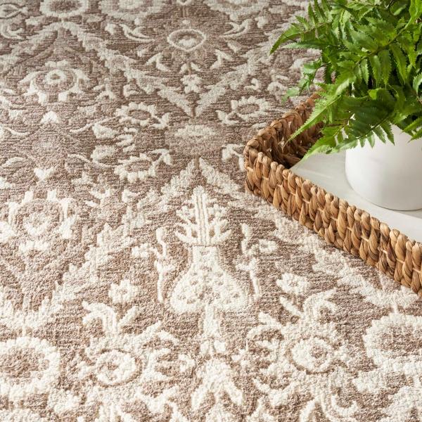 Nourison Eco Cycle Ivory Mocha Indoor Only Persian Rug ECY04 Home
