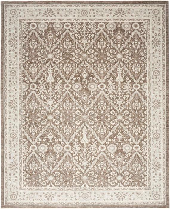 Nourison Eco Cycle Ivory Mocha Indoor Only Persian Rug ECY04 Home