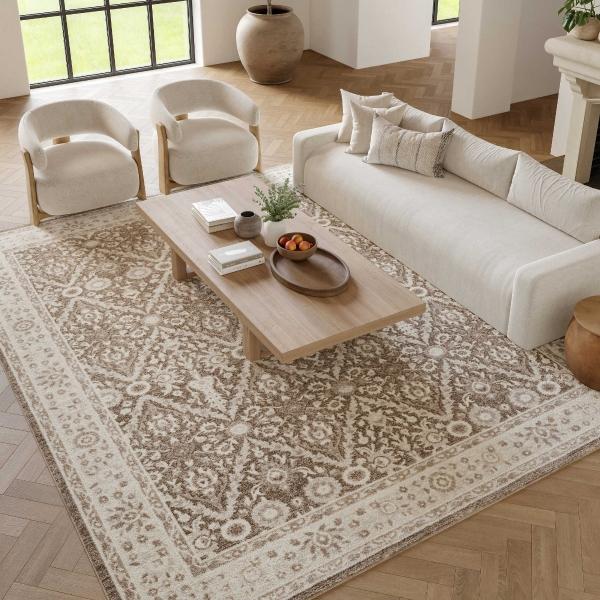 Nourison Eco Cycle Ivory Mocha Indoor Only Persian Rug ECY04 Home