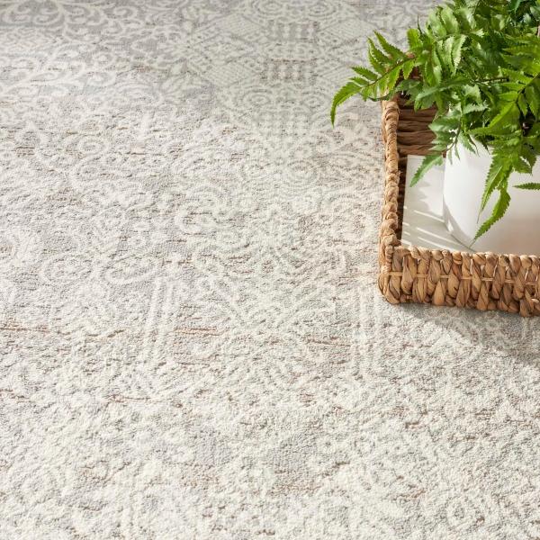 Nourison Eco Cycle Silver Ivory Indoor Only Persian Rug ECY01 Home