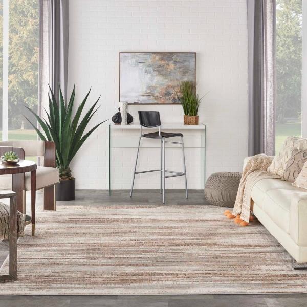 Nourison Elation Abstract Beige/Grey Rug ETN01 Home