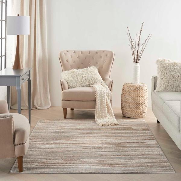 Nourison Elation Abstract Beige/Grey Rug ETN01 Home