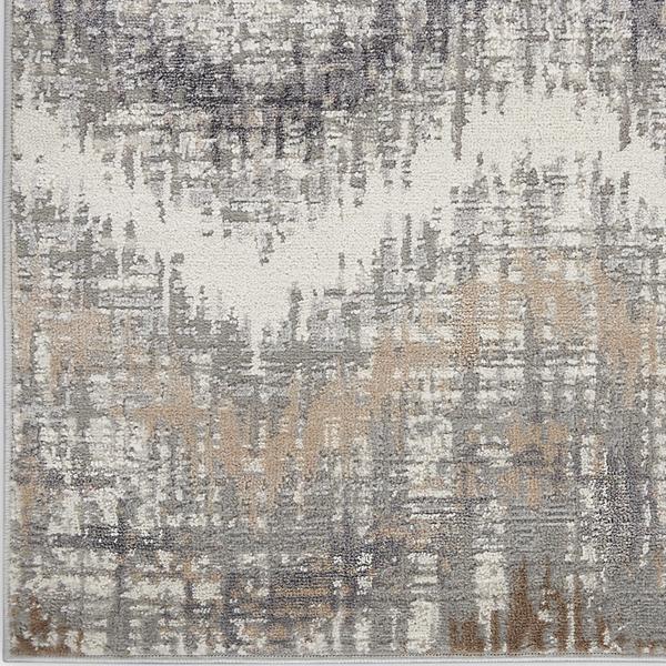 nourison Elation Abstract Chevron Tan/Grey Rug ETN04 Home