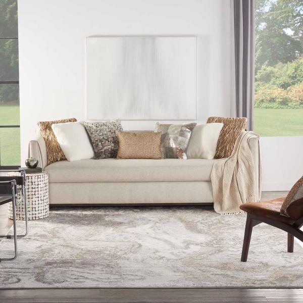 Nourison Elation Abstract Ivory/Grey Rug ETN02 |Nourison Home