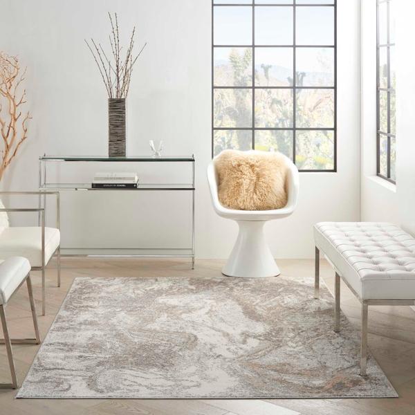Nourison Elation Abstract Ivory/Grey Rug ETN02 |Nourison Home