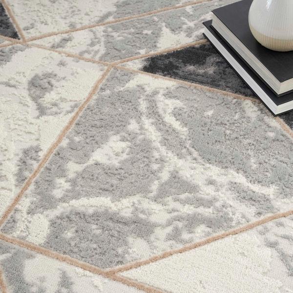Nourison Elation Abstract Marble Grey Rug ETN11 Home