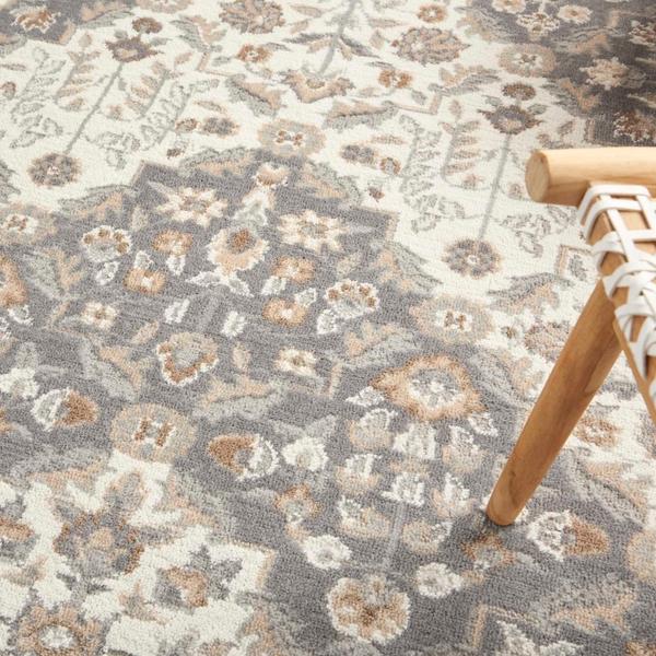 Nourison Elation Farmhouse Floral Grey Rug ETN08 Home
