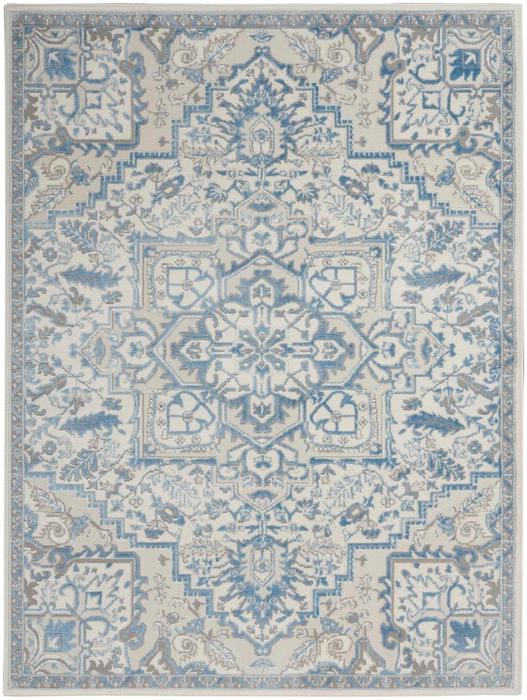 Nourison Elation Floral Boho Chic Blue Rug ETN10 Home