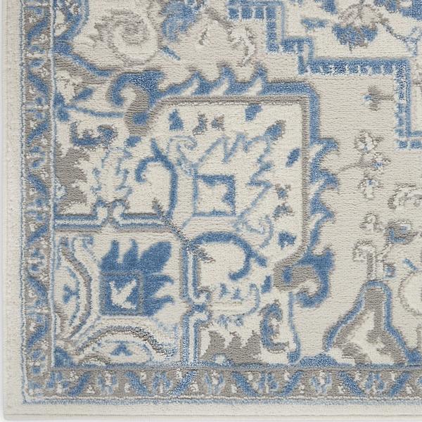 nourison Elation Floral Boho Chic Blue Rug ETN10 Home