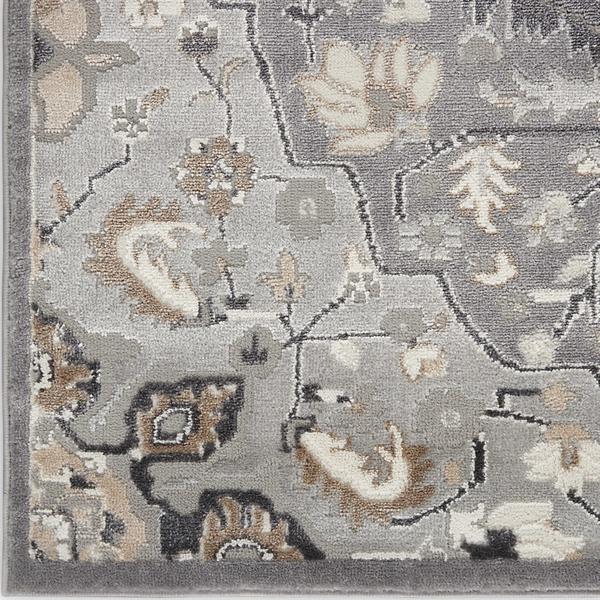 nourison Elation Persian Floral Grey Rug ETN09 Home