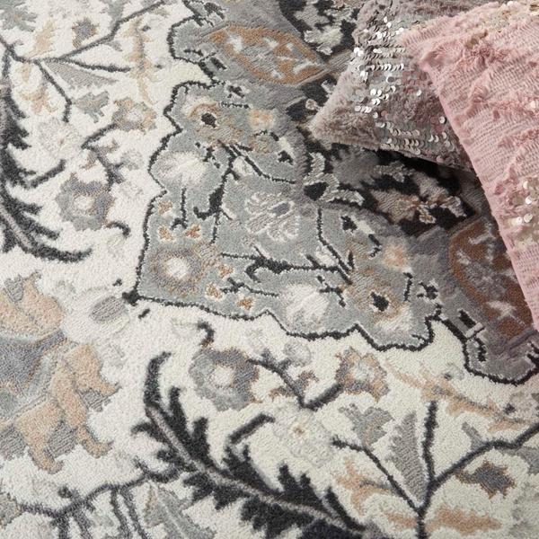 Nourison Elation Persian Floral Ivory/Grey Rug ETN09 Home