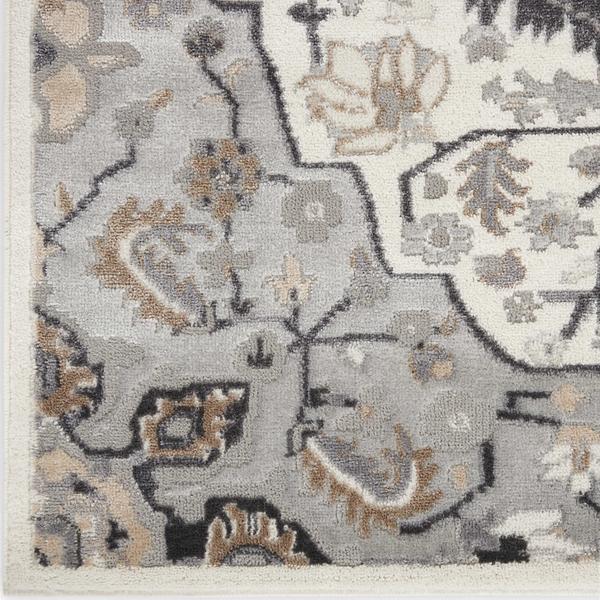 nourison Elation Persian Floral Ivory/Grey Rug ETN09 Home