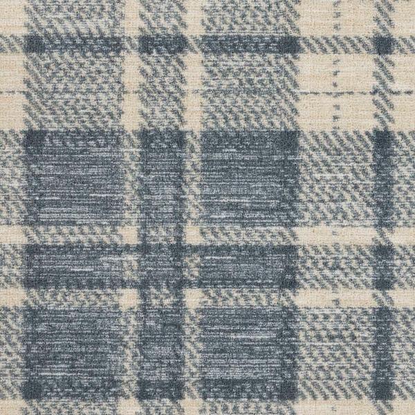 nourison ELEGANCE PLAID CHIC PLDCH DENIM BROADLOOM CARPET