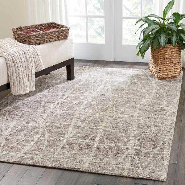 Nourison Ellora Abstract Diamond Taupe Rug ELL02 Home