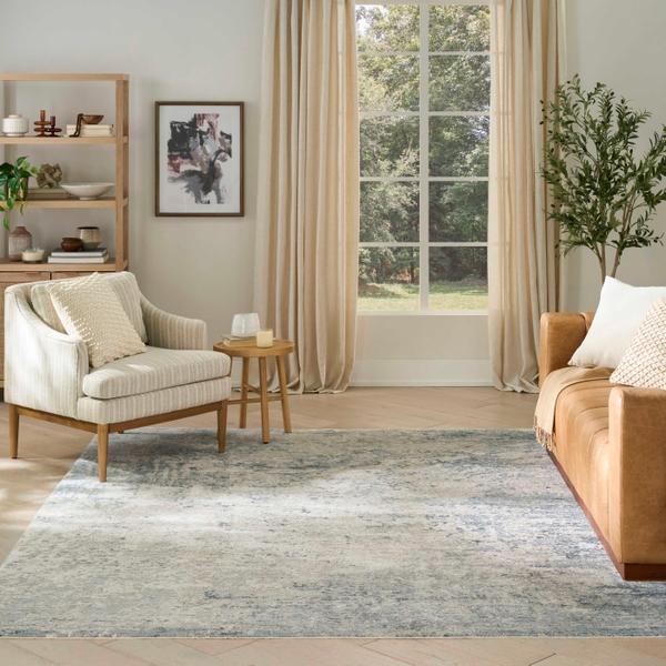 Nourison Envy Blue Silver Indoor Only Abstract Rug EVV01