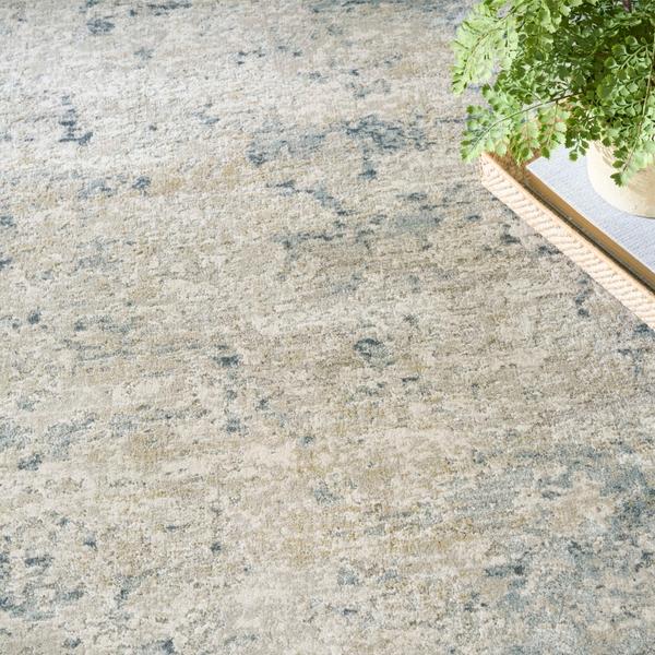 Nourison Envy Blue Silver Indoor Only Abstract Rug EVV01