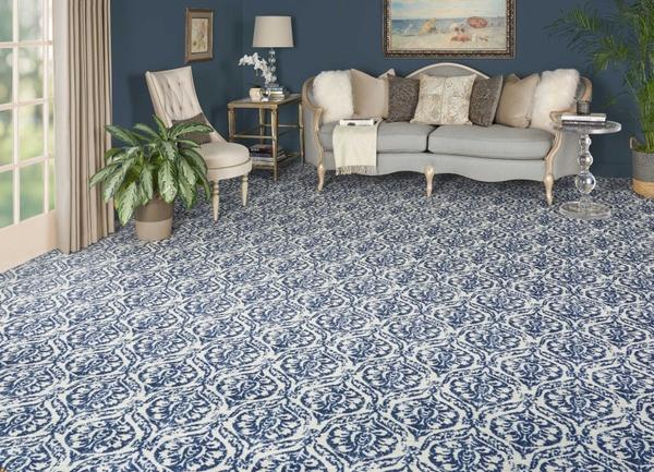 nourison EURO LONDON LONDN BLUE VELVET BROADLOOM CARPET