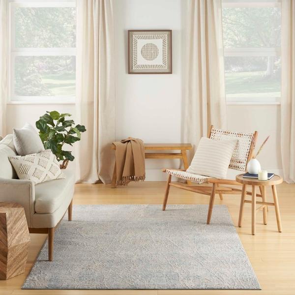 Nourison Exhale Beige Blue Indoor Only Abstract Rug EXL02 Home