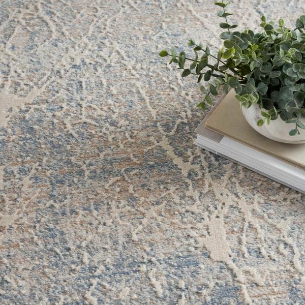 Nourison Exhale Beige Blue Indoor Only Abstract Rug EXL02 Home