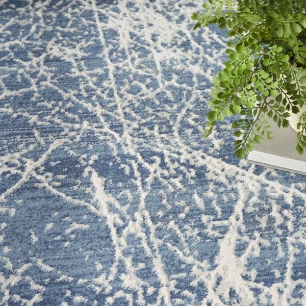 Nourison Exhale Navy Ivory Indoor Only Abstract Rug EXL02 Home