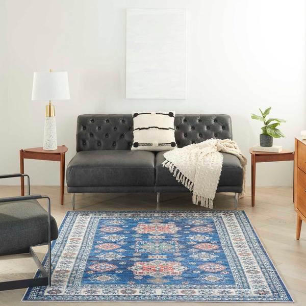 Nourison Fulton Vintage-Inspired Non-Slip Blue Rug FUL02 Home