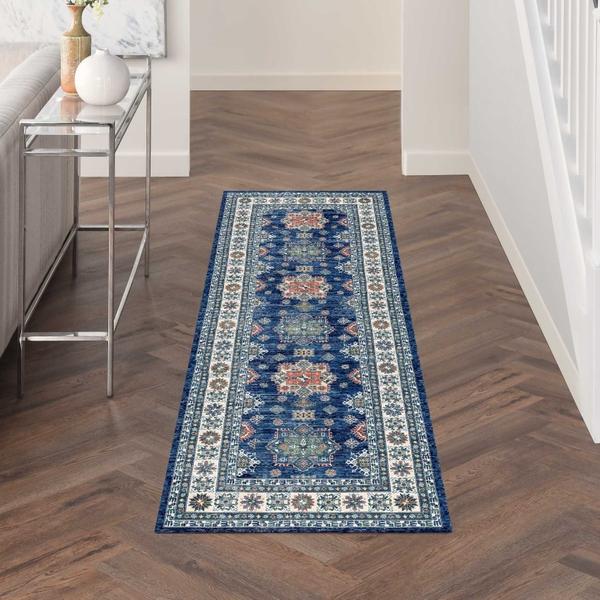 Nourison Fulton Vintage-Inspired Non-Slip Blue Rug FUL02 Home