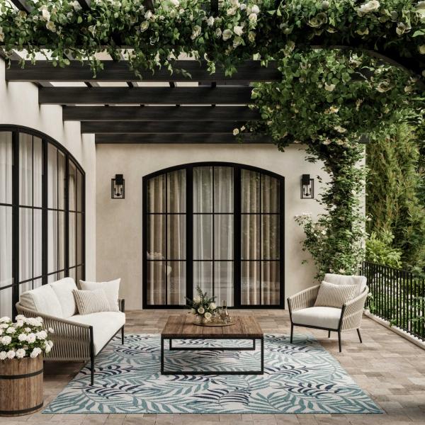 Nourison Garden Oasis Blue Indoor/Outdoor Nature Rug GOA01 Home