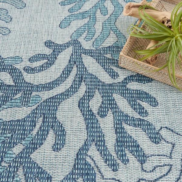 Nourison Garden Oasis Blue Indoor/Outdoor Nature Rug GOA05 Home