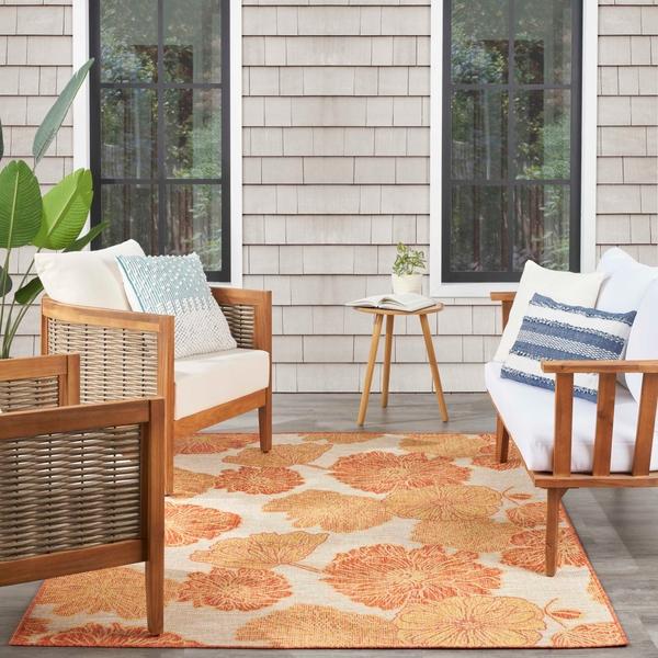 Nourison Garden Oasis Coral Indoor/Outdoor Nature Rug GOA04 Home