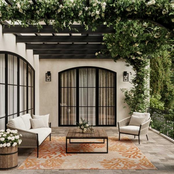 Nourison Garden Oasis Coral Indoor/Outdoor Nature Rug GOA05 Home