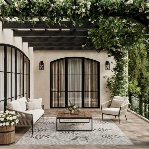 Nourison Garden Oasis Grey Indoor/Outdoor Nature Rug GOA01 Home