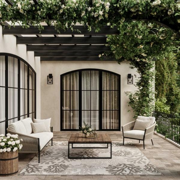 Nourison Garden Oasis Grey Indoor/Outdoor Nature Rug GOA05 Home