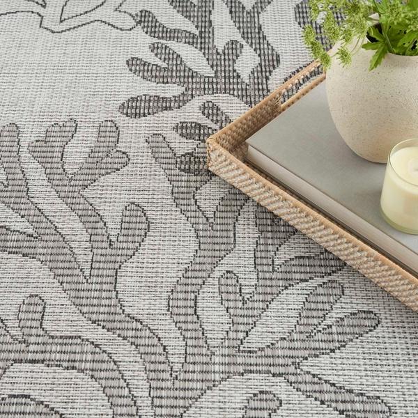 Nourison Garden Oasis Grey Indoor/Outdoor Nature Rug GOA05 Home