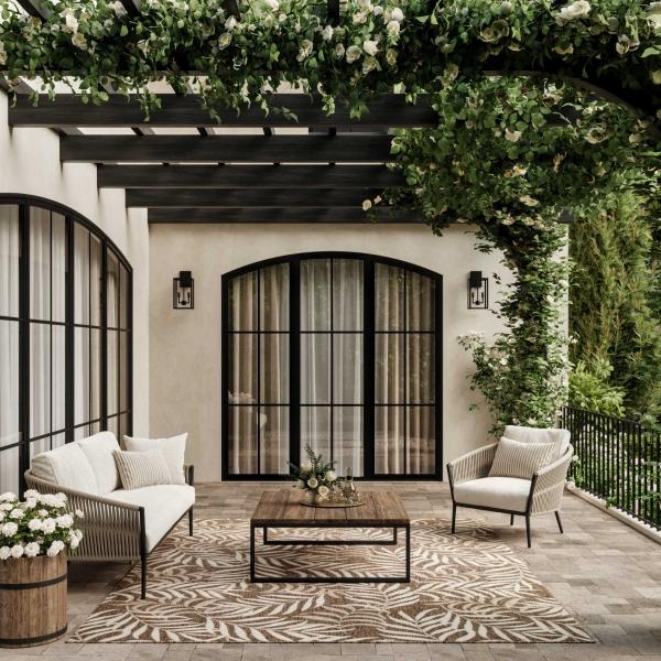 Nourison Garden Oasis Mocha Indoor/Outdoor Nature Rug GOA01 Home