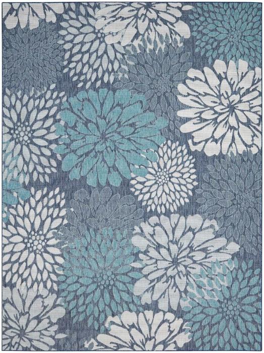 Nourison Garden Oasis Navy Indoor/Outdoor Floral Rug GOA06