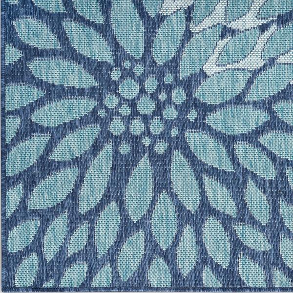 nourison Garden Oasis Navy Indoor/Outdoor Floral Rug GOA06
