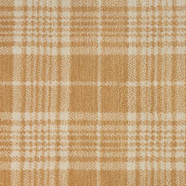 nourison GINGHAM PLAID GINGP ANTIQUE GOLD BROADLOOM CARPET