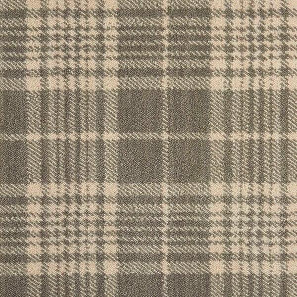 nourison GINGHAM PLAID GINGP DOVE IVORY BROADLOOM CARPET