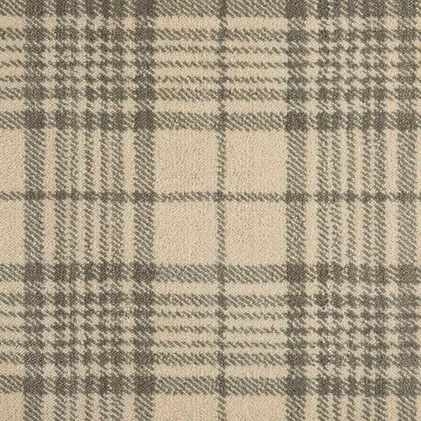 nourison GINGHAM PLAID GINGP IVORY DOVE BROADLOOM CARPET