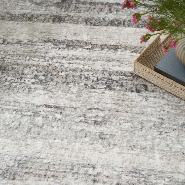 Nourison Glitz Cream Grey Indoor Only Abstract Rug GLZ10 Home