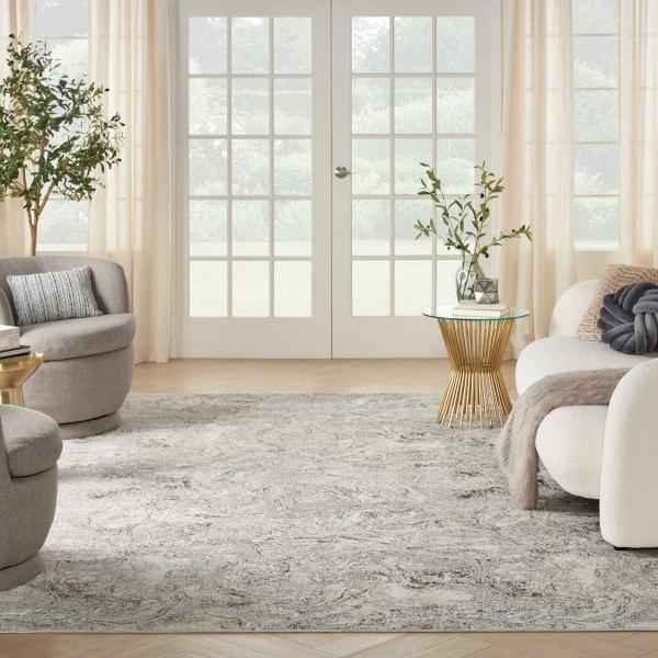 nourison Glitz Grey Multicolor Indoor only Abstract Rug GLZ20 Home