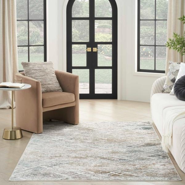 Nourison Glitz Grey Multicolor Indoor Only Abstract Rug GLZ11 Home