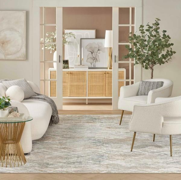 nourison Glitz Grey Multicolor Indoor only Abstract Rug GLZ11 Home