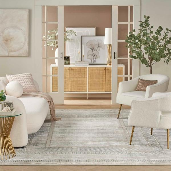 nourison Glitz Ivory Multicolor Indoor only Geometric Rug GLZ07 Home