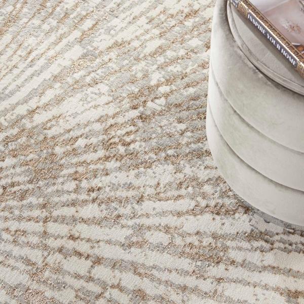 Nourison Glow Grey Mocha Indoor Only Abstract Rug MTL01