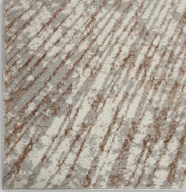 nourison Glow Grey Mocha Indoor only Abstract Rug MTL01
