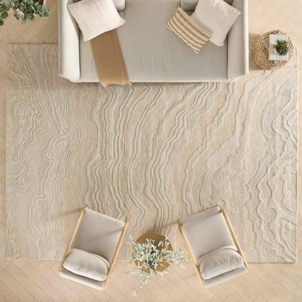 Nourison Graceful Beige Indoor Only Abstract Rug GRU01 Home