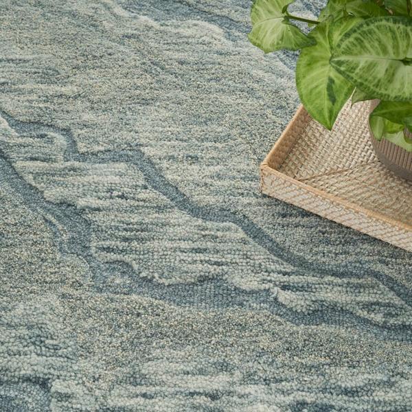Nourison Graceful Blue Indoor Only Abstract Rug GRU01 Home