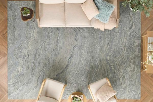 Nourison Graceful Blue Indoor Only Abstract Rug GRU01 Home