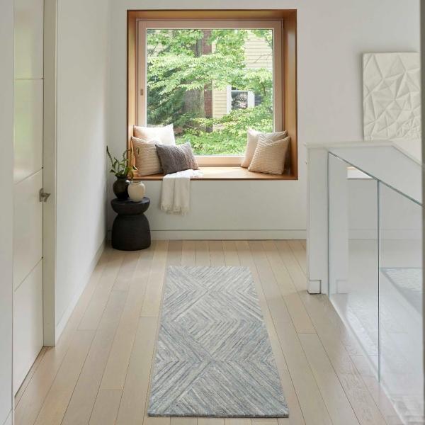 Nourison Graceful Blue Indoor Only Geometric Rug GRU03 Home